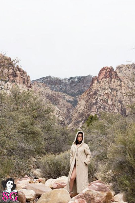 Страстная брюнетка голая на природе 12 фото