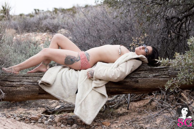 Страстная брюнетка голая на природе 23 фото